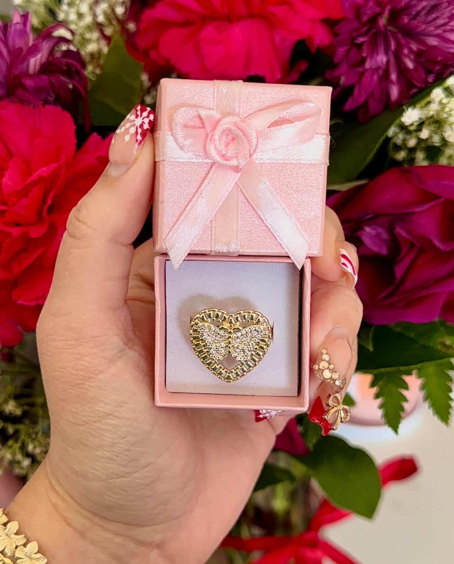 Heart Rolex Butterfly Ring