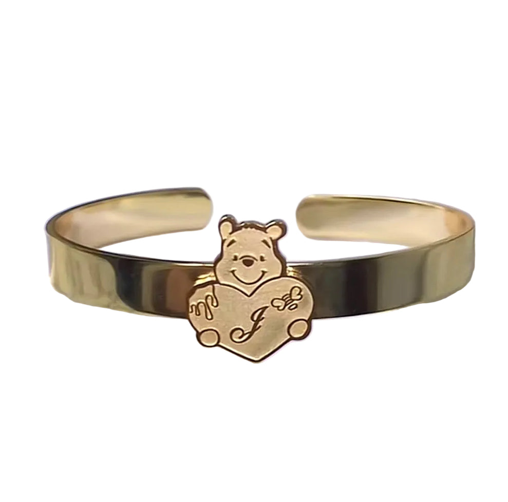 Winnie Pooh Initial Bangle