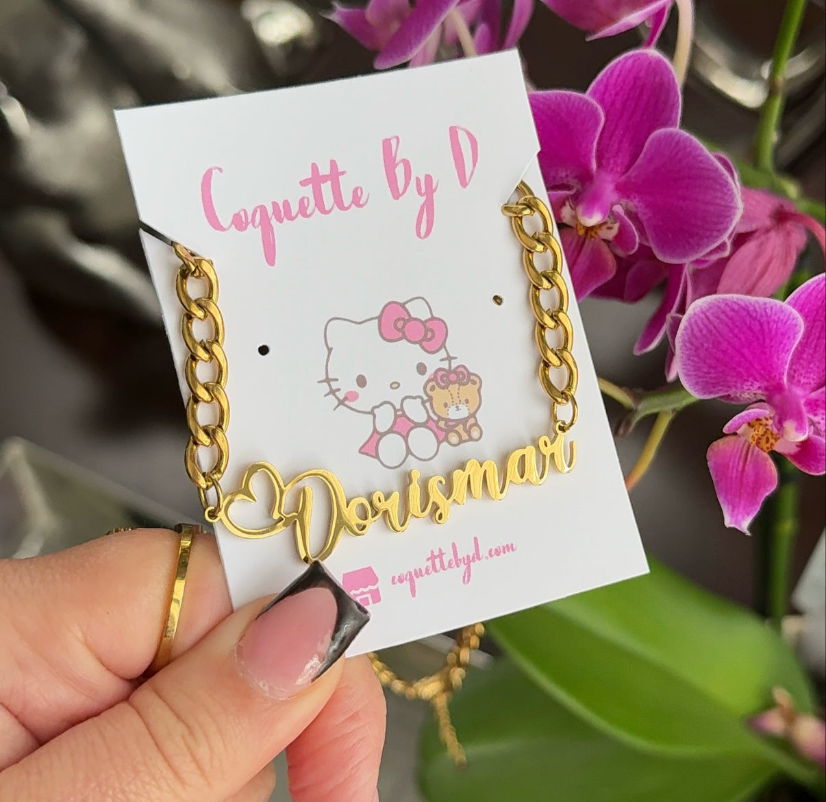 Side Heart Name Necklace