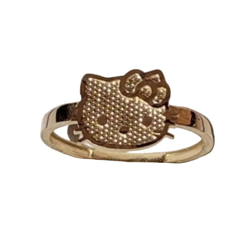 Hk Face 14K Real Gold Ring