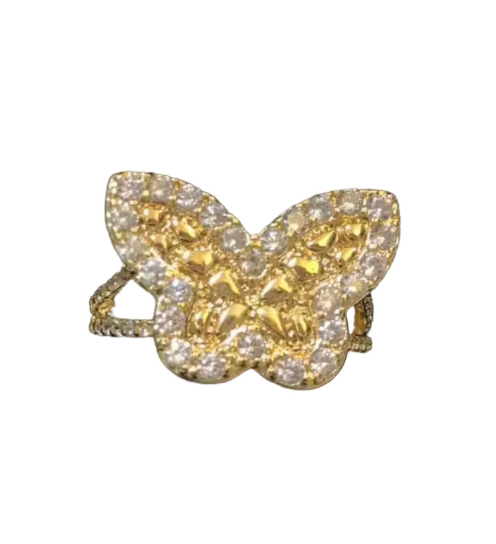 Diamond Cut Butterfly Ring