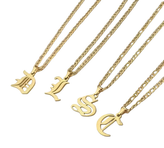 Old English Initial Necklace