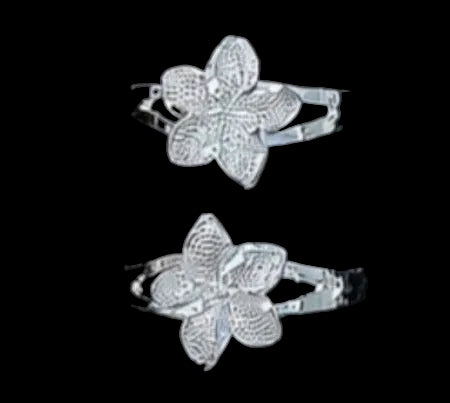 925 One Medium Plumeria Flower Ring