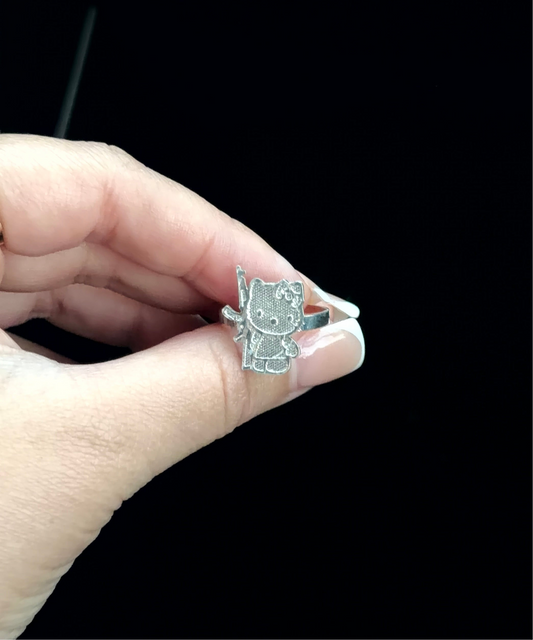 925 Sterling Silver Ak Hk Ring