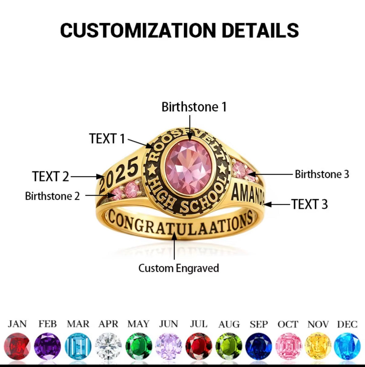 Pretty In Pink Class Ring