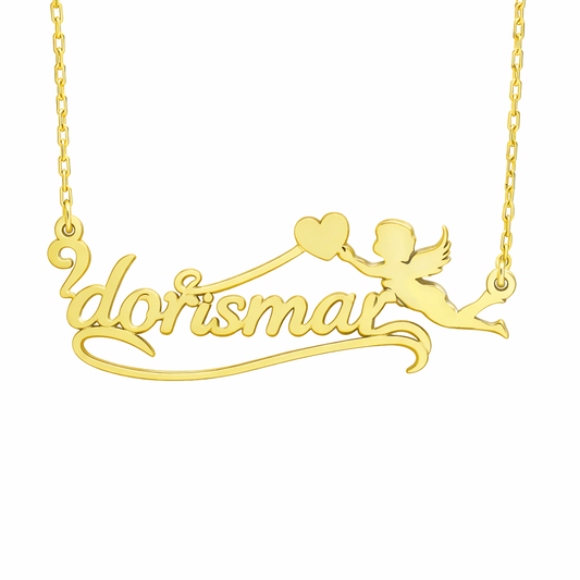 Angel Heart Name Necklace