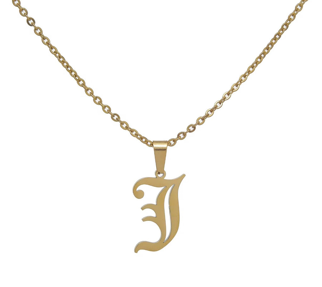 Old English Initial Necklace
