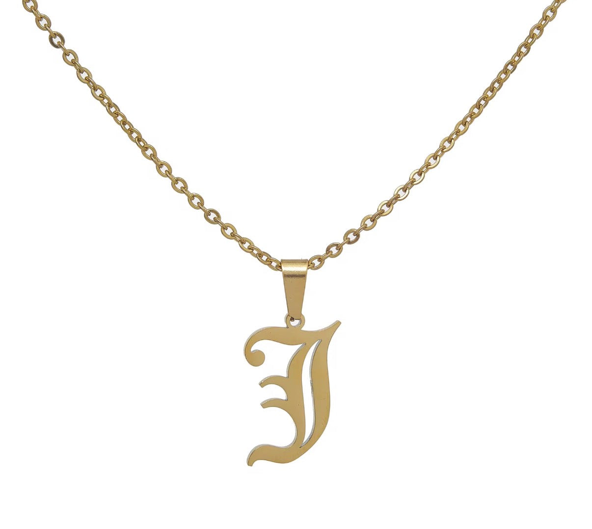 Old English Initial Necklace