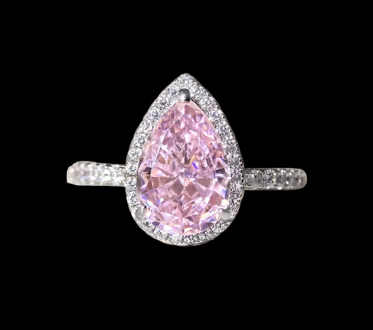 Pink Teardrop Ring