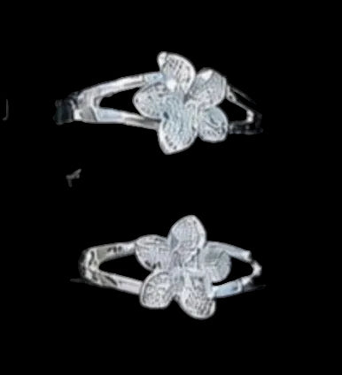 925 One Small Plumeria Flower Ring