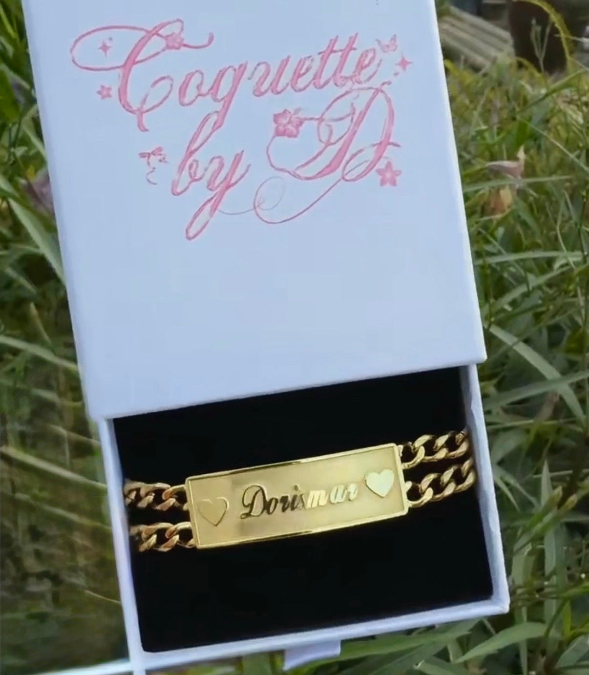 Heart Esclava Name Bracelet