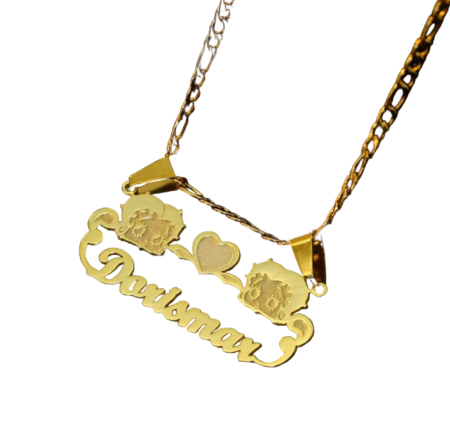 Double Betty Boop Name Necklace