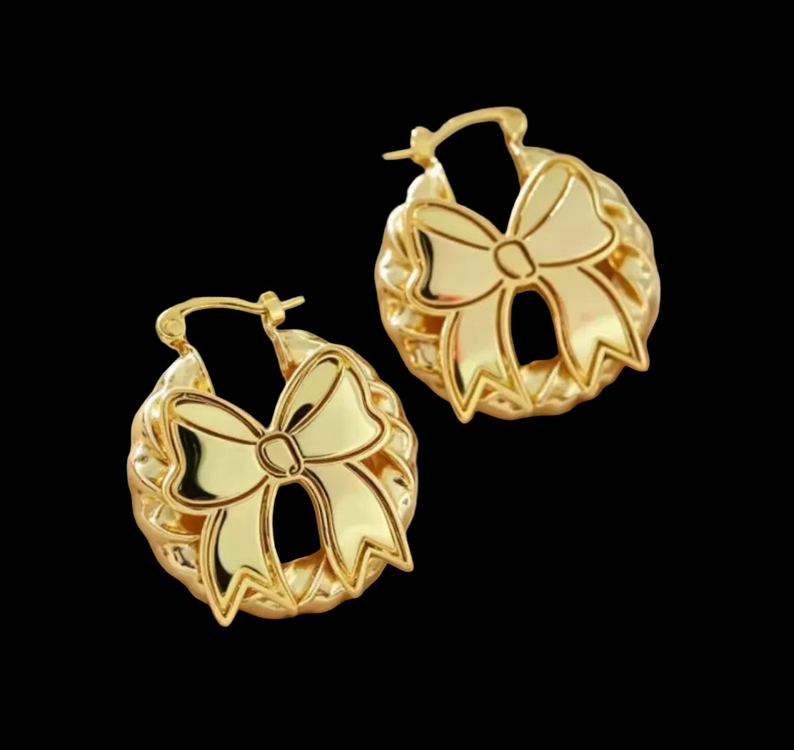 Bow Hoop Earrings