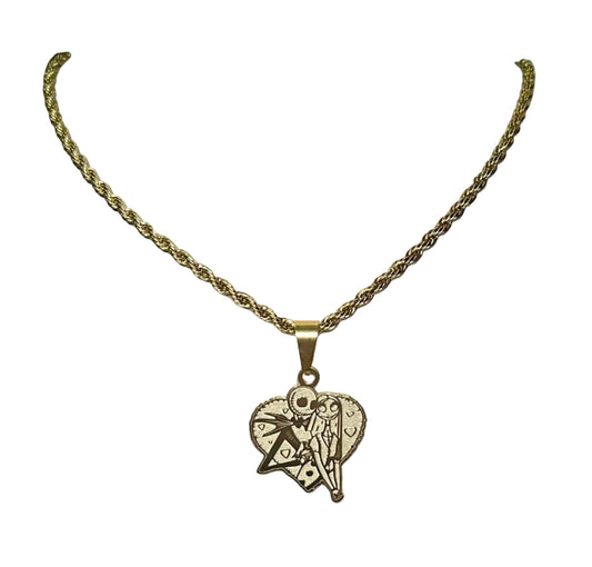 Jack & Sally Heart Necklace