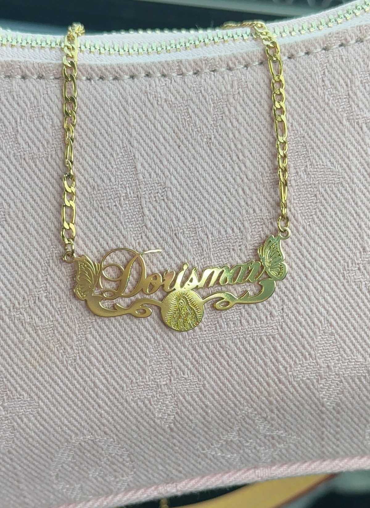 Virgen Maria Custom Name Necklace Style No.2