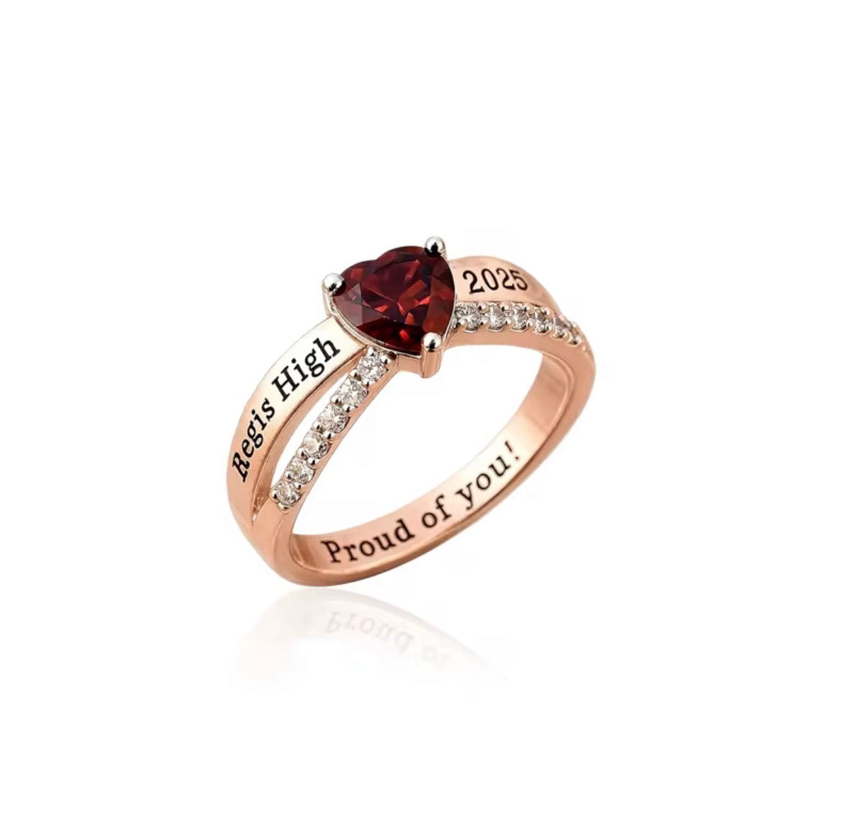 Heart Red Graduation Ring