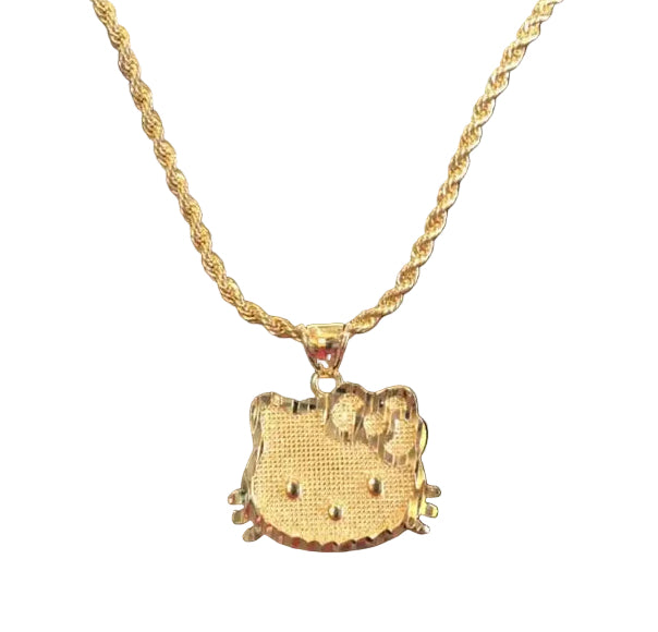 Hk Face 14k Gold Plated Necklace