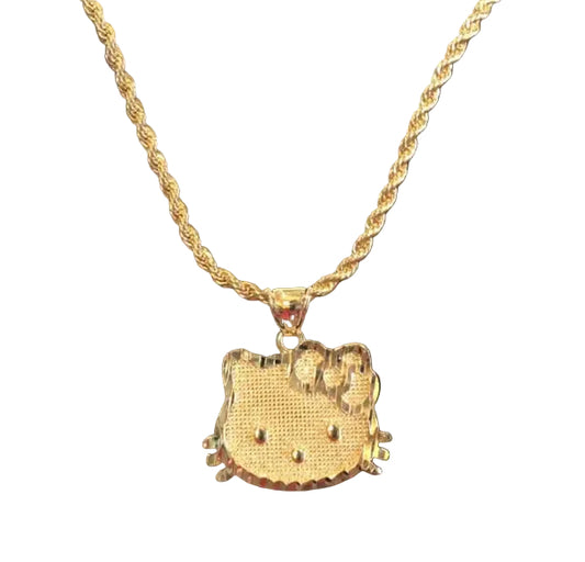Hk Face 14k Gold Plated Necklace