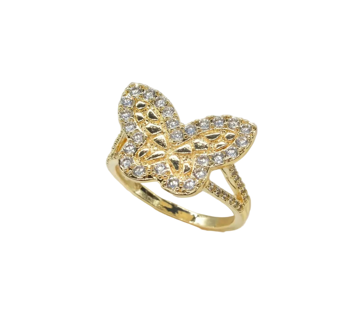 Diamond Cut Butterfly Ring
