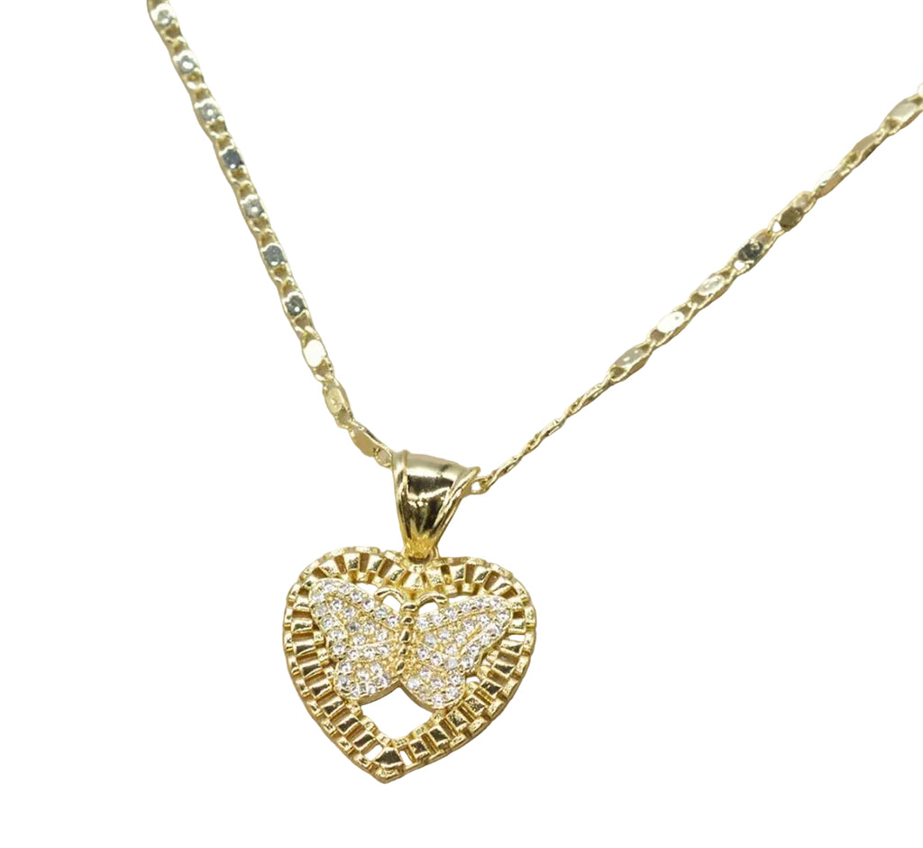 Heart Rolex White Butterfly Necklace