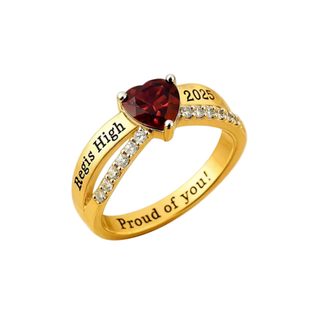Heart Red Graduation Ring