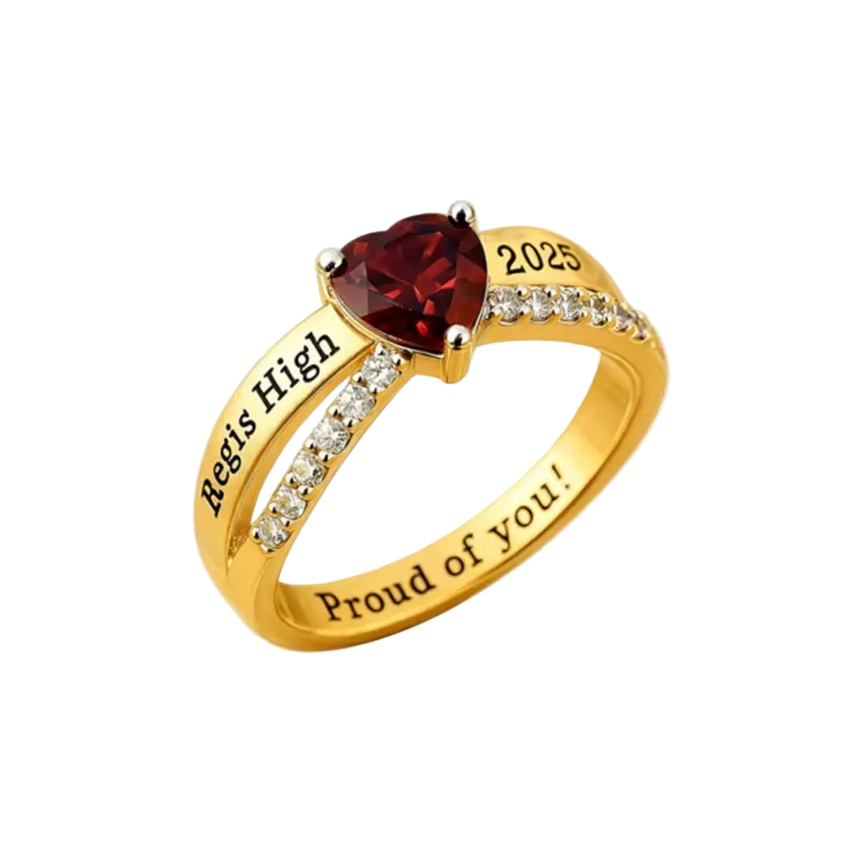 Heart Red Graduation Ring