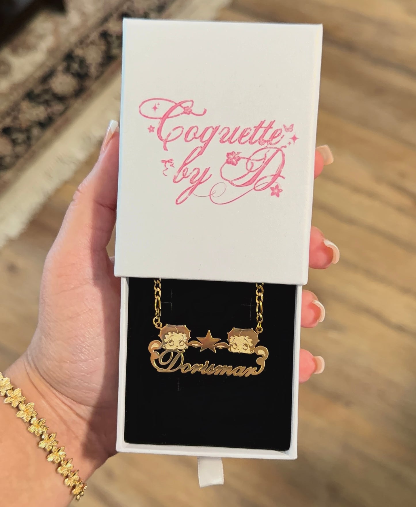 Lucky Double Betty Boop Name Necklace