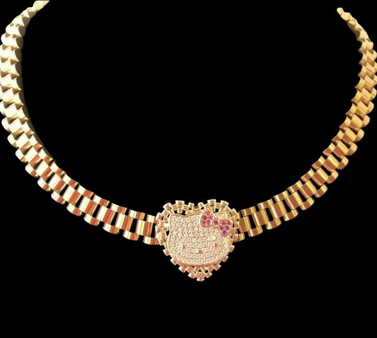 Bling Out Hk Heart Rolex Chain