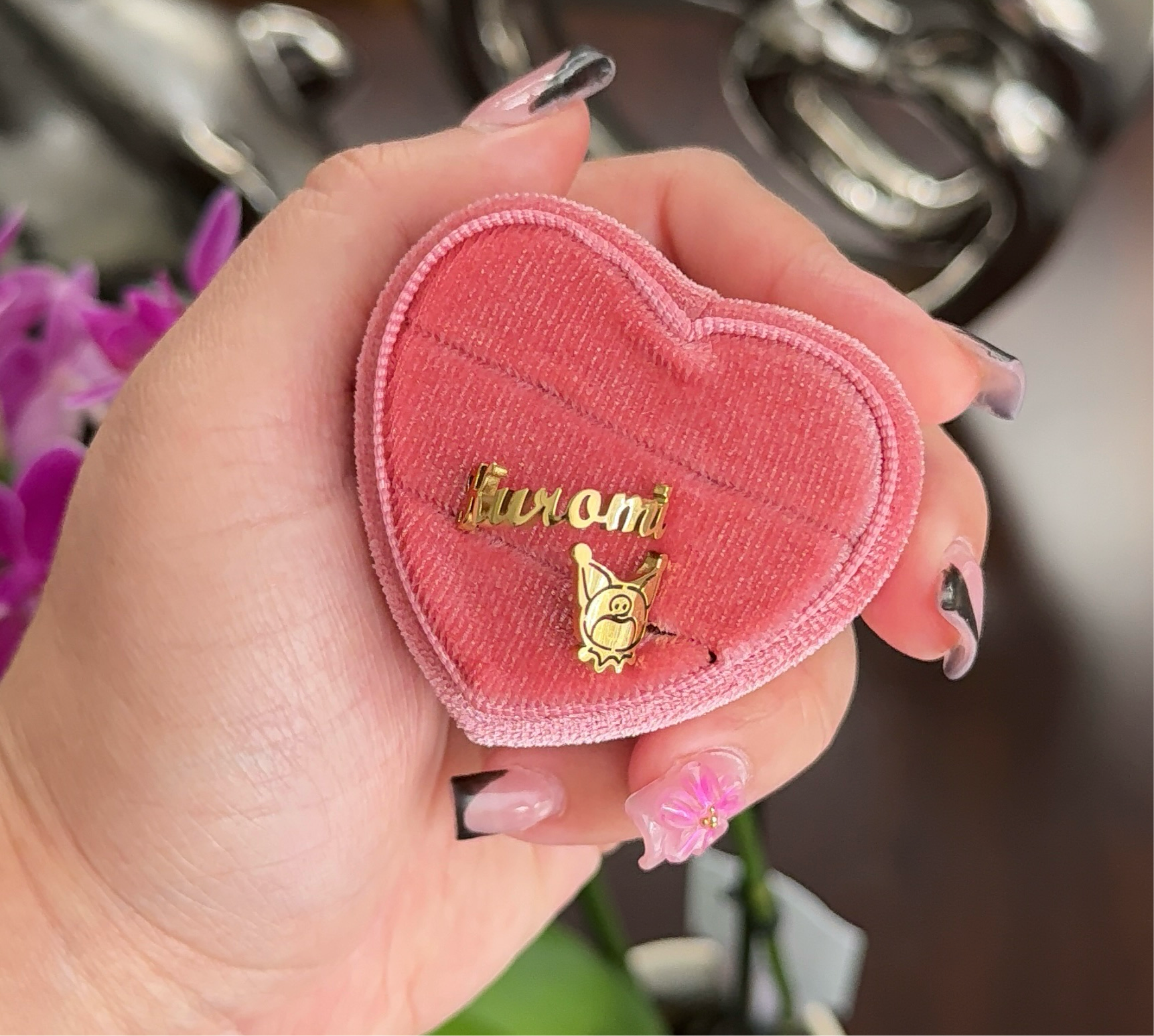 Custom Kuromi Name Ring