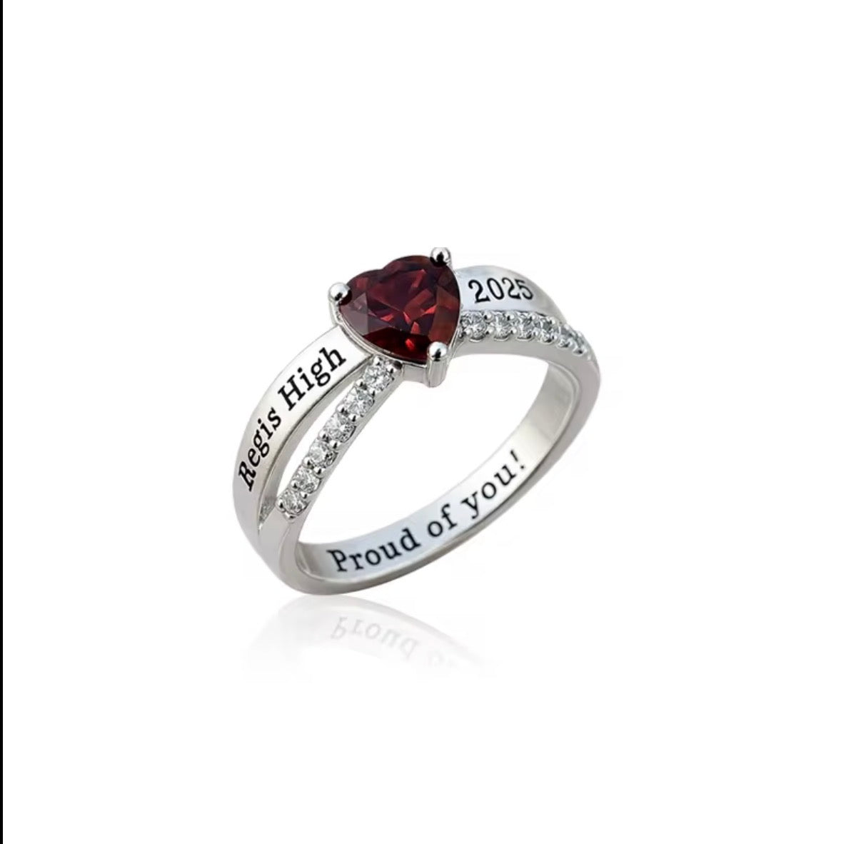 Heart Red Graduation Ring
