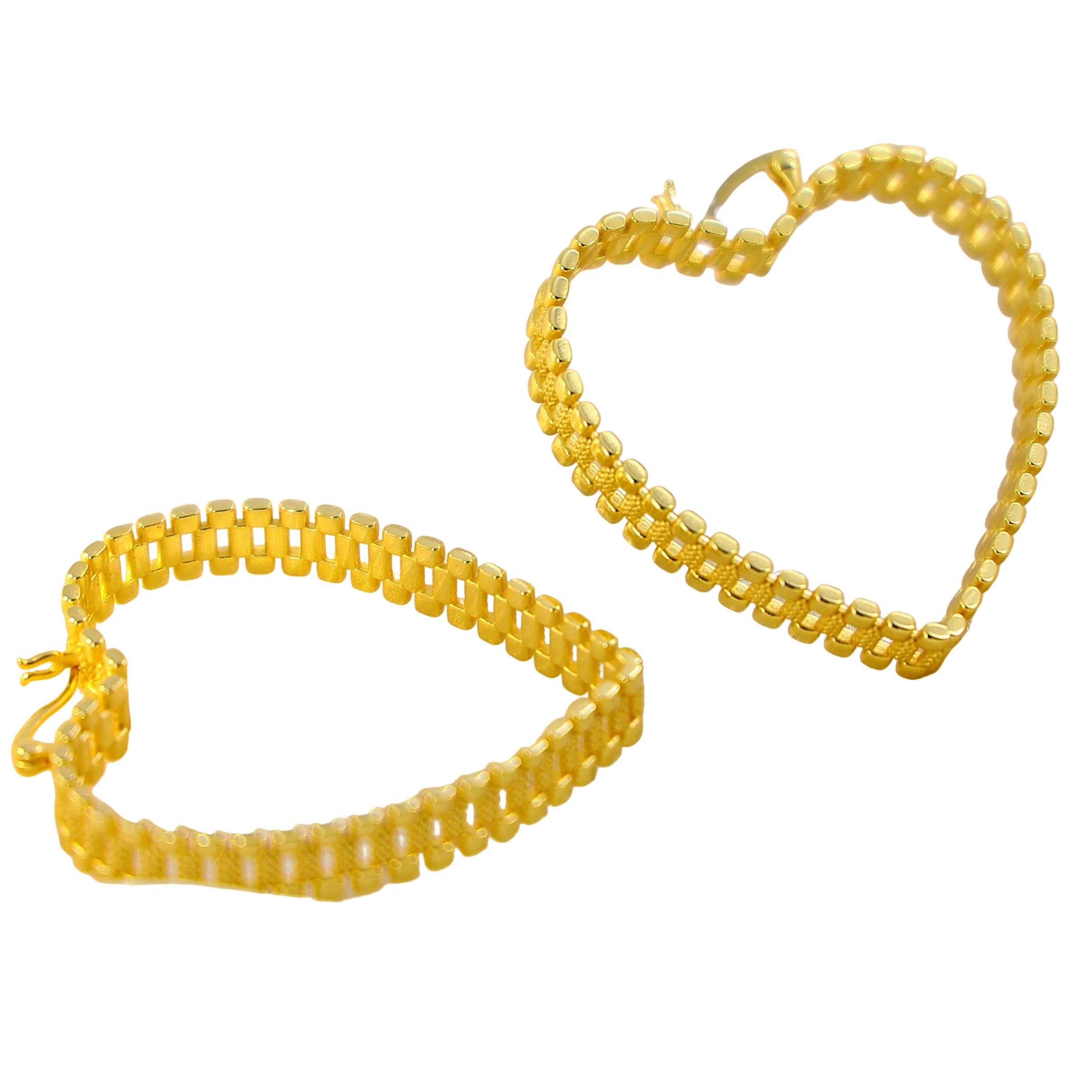 Heart Rolex Hoop Earrings
