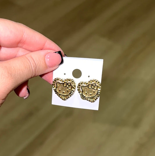 Hk Heart Nugget Earrings