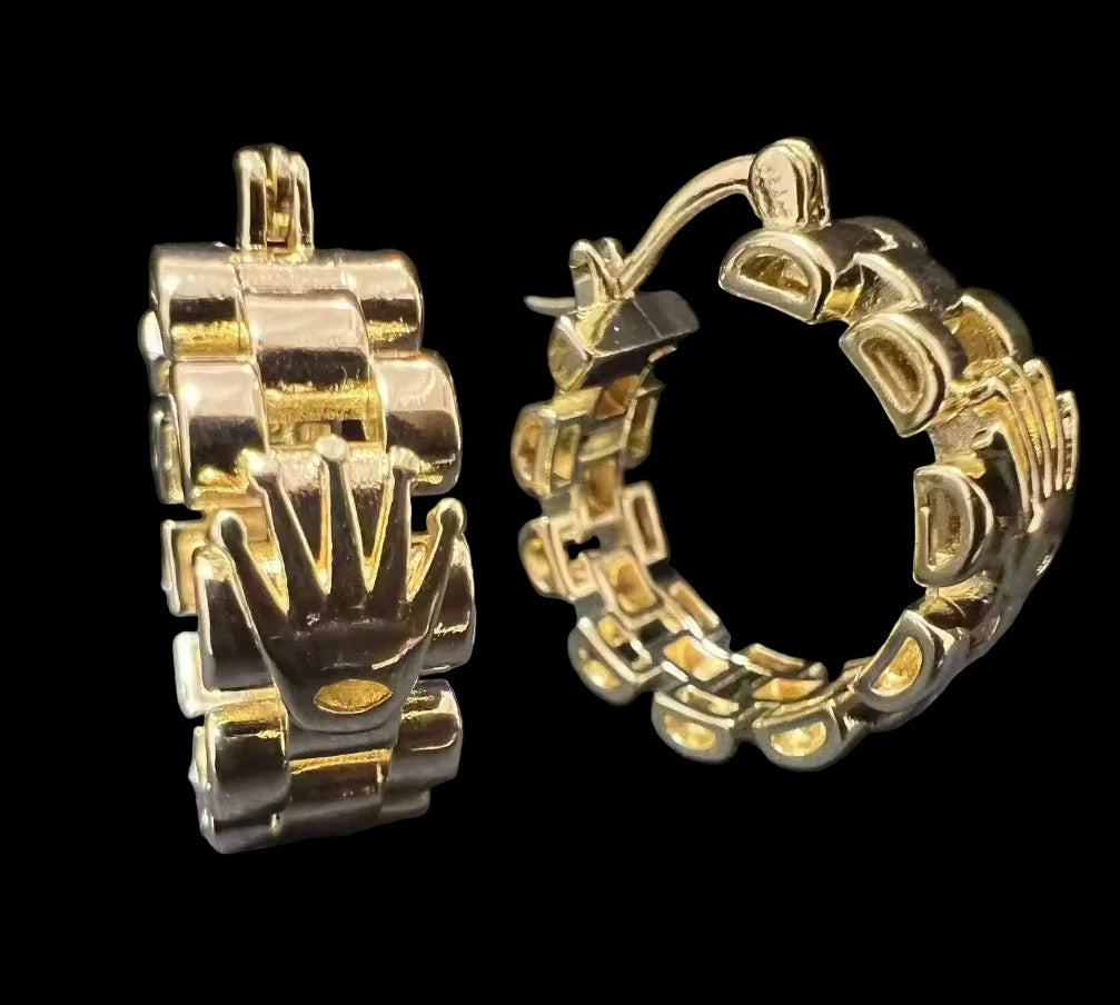 Mini Crown Hoop Earrings