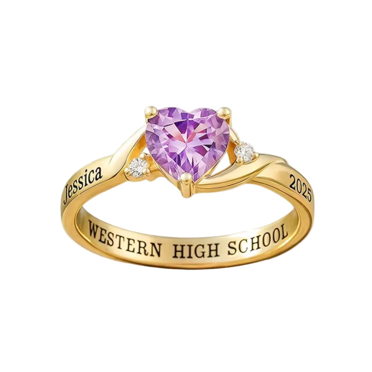 Heart Purple Graduation Ring