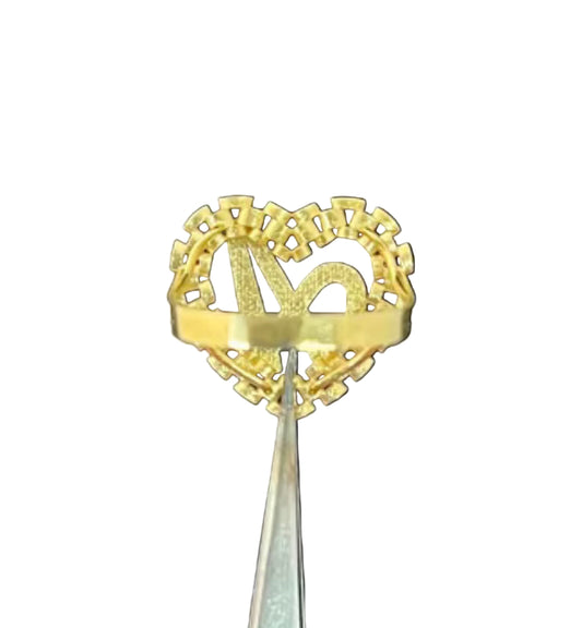 Rolex Heart Initial Ring