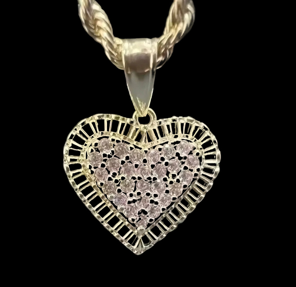Pink Retro Heart Rolex Necklace