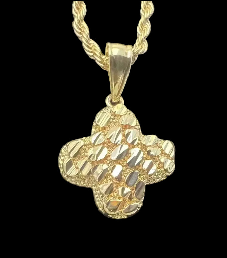 Four Leaf Nugget Necklace