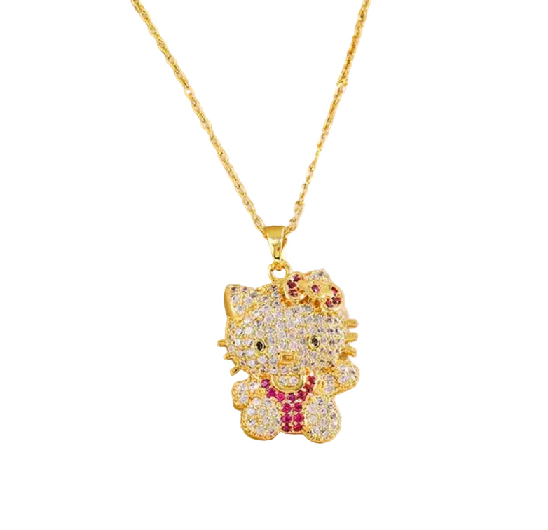 Hk Pink Bling Out Necklace