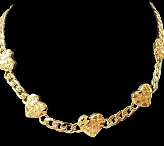 Heart Nugget Cuban Chain