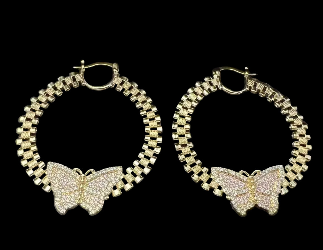 50mm Butterfly Circle Rolex Hoops