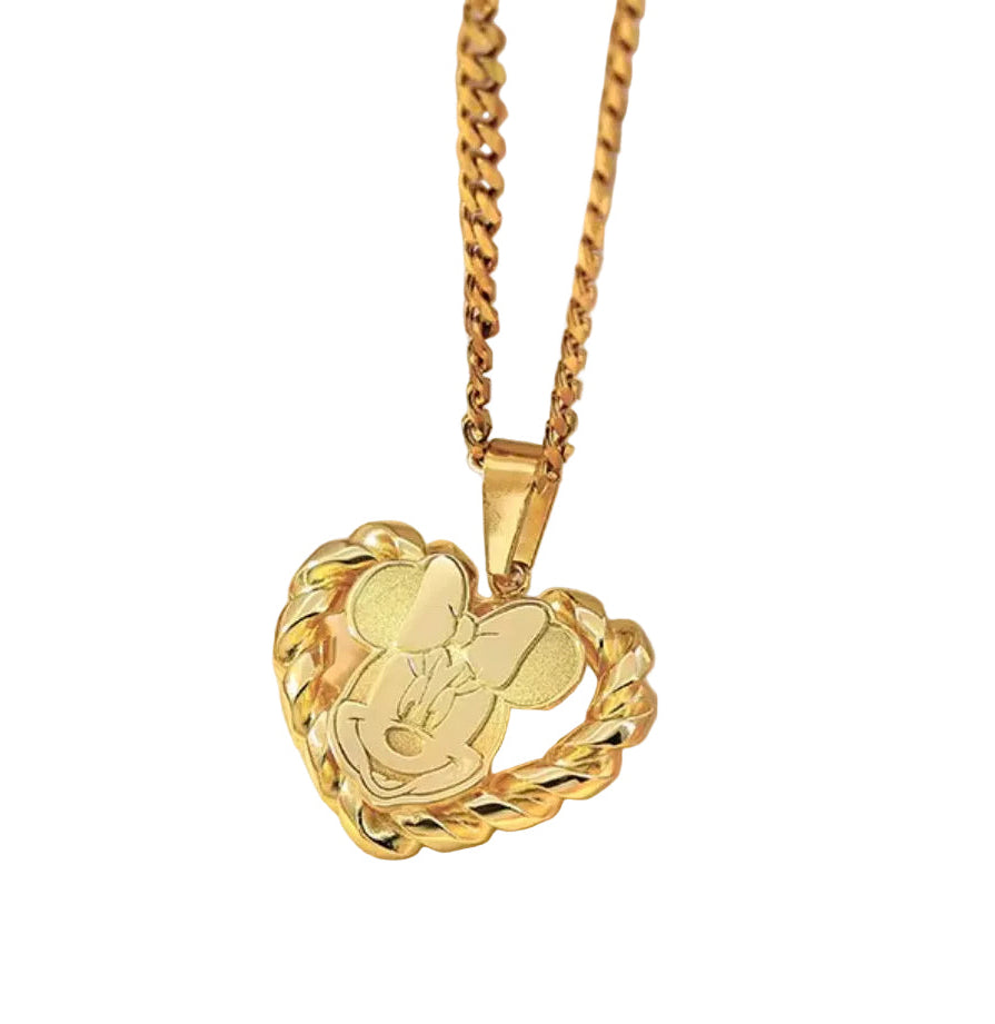 Heart Minnie Face Pendant