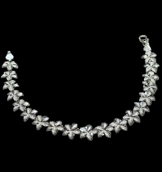 925 Silver Plumeria Bracelet