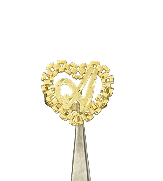 Rolex Heart Initial Ring