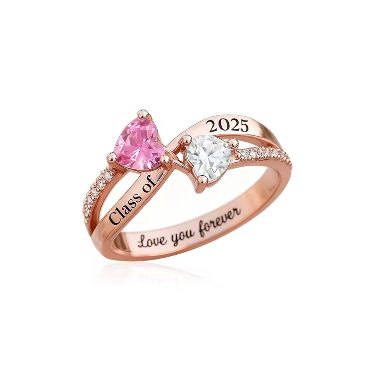 Double Stone Graduation Ring