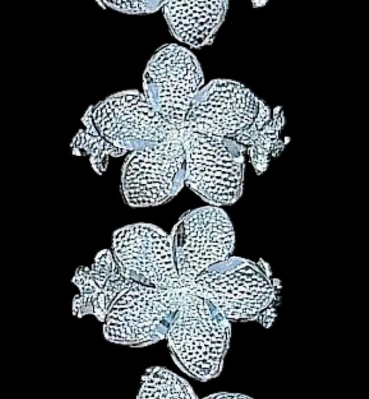 925 Big 3 Plumeria Flower Ring