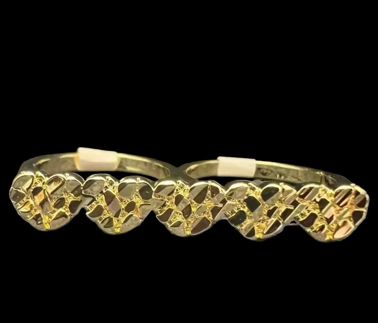 Double Heart Two Finger Ring