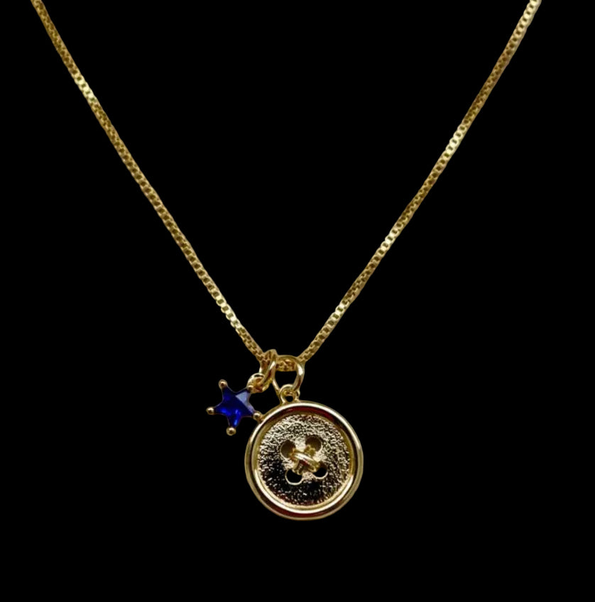 Coraline Button & Star Necklace