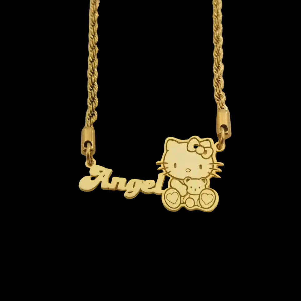 Kitty X Bear Name Necklace