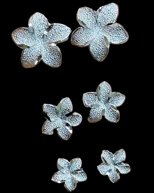 925 Silver Plumeria Earrings