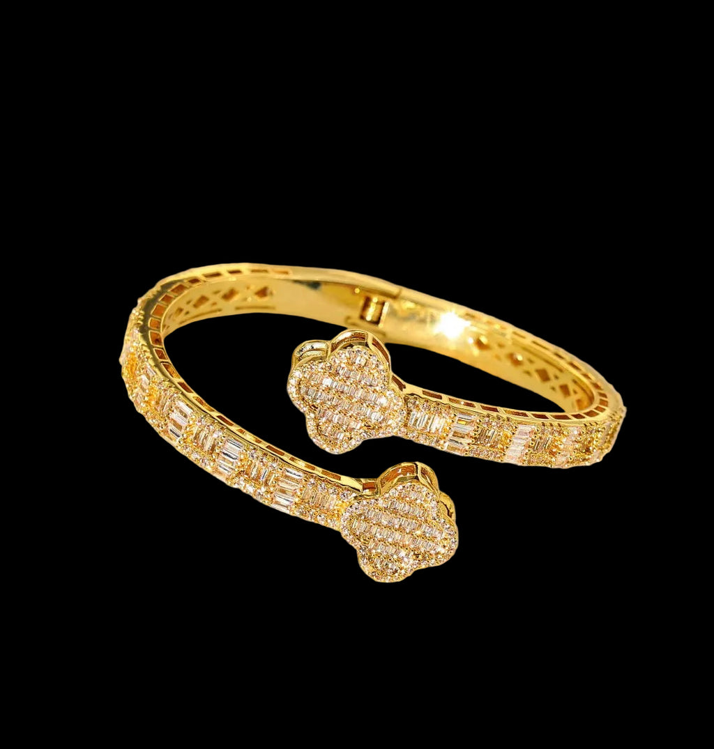 Diamond Flower Bangle